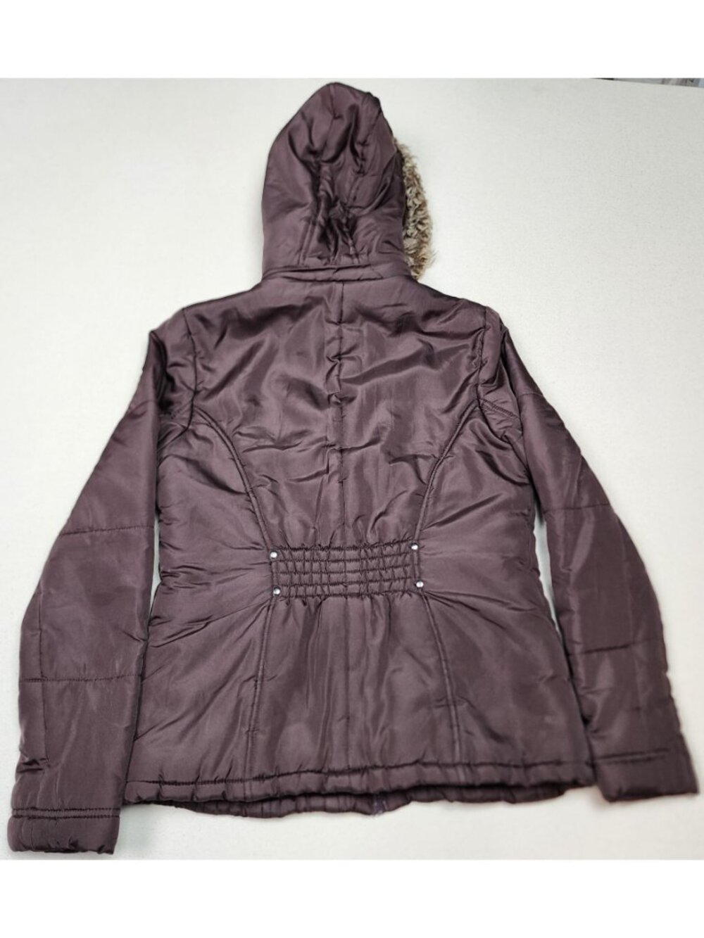 YMI Women's Hooded Faux Fur Lined Water Resistant Bur Puffer Jacket Sz M Y2K VTG - Picture 2 of 9